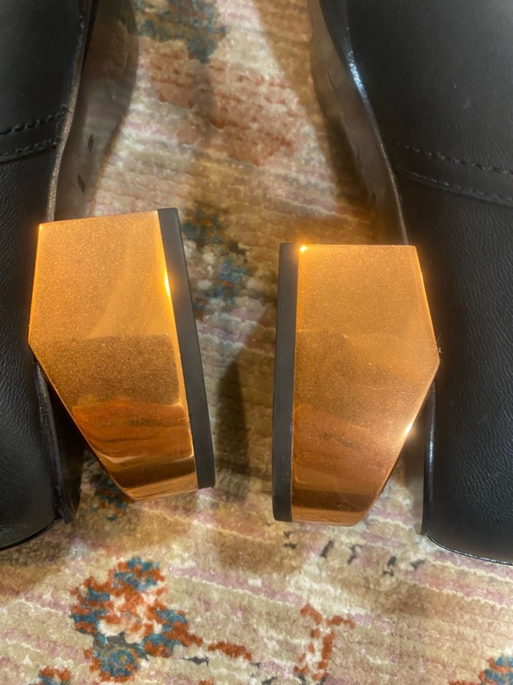 Alexander Wang Kori ankle boots featuring a distinct metallic cutout block heel - Picture 7 of 14